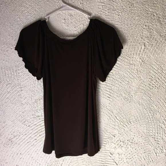 ABStudio blouse brown size small short sleeves - Picture 5 of 5